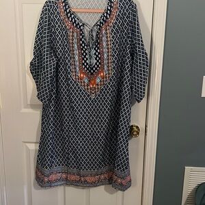 Boho! 3x 18w tie dress nwot!